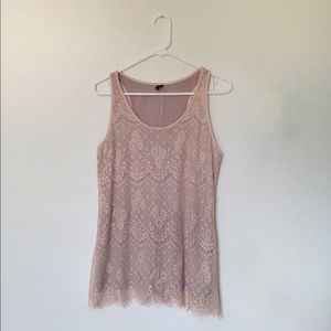Pink Lace Tank